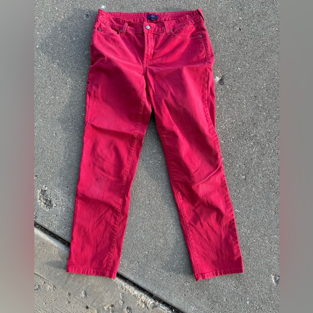 NYDJ Women's Vibrant Red Ankle Jeans